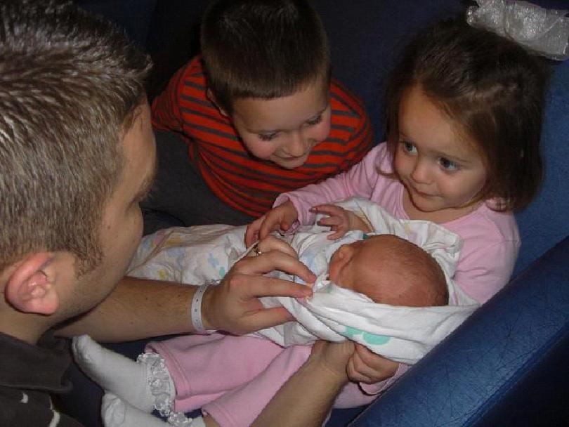 Luke and Claire meet their little brother Ben for the first time